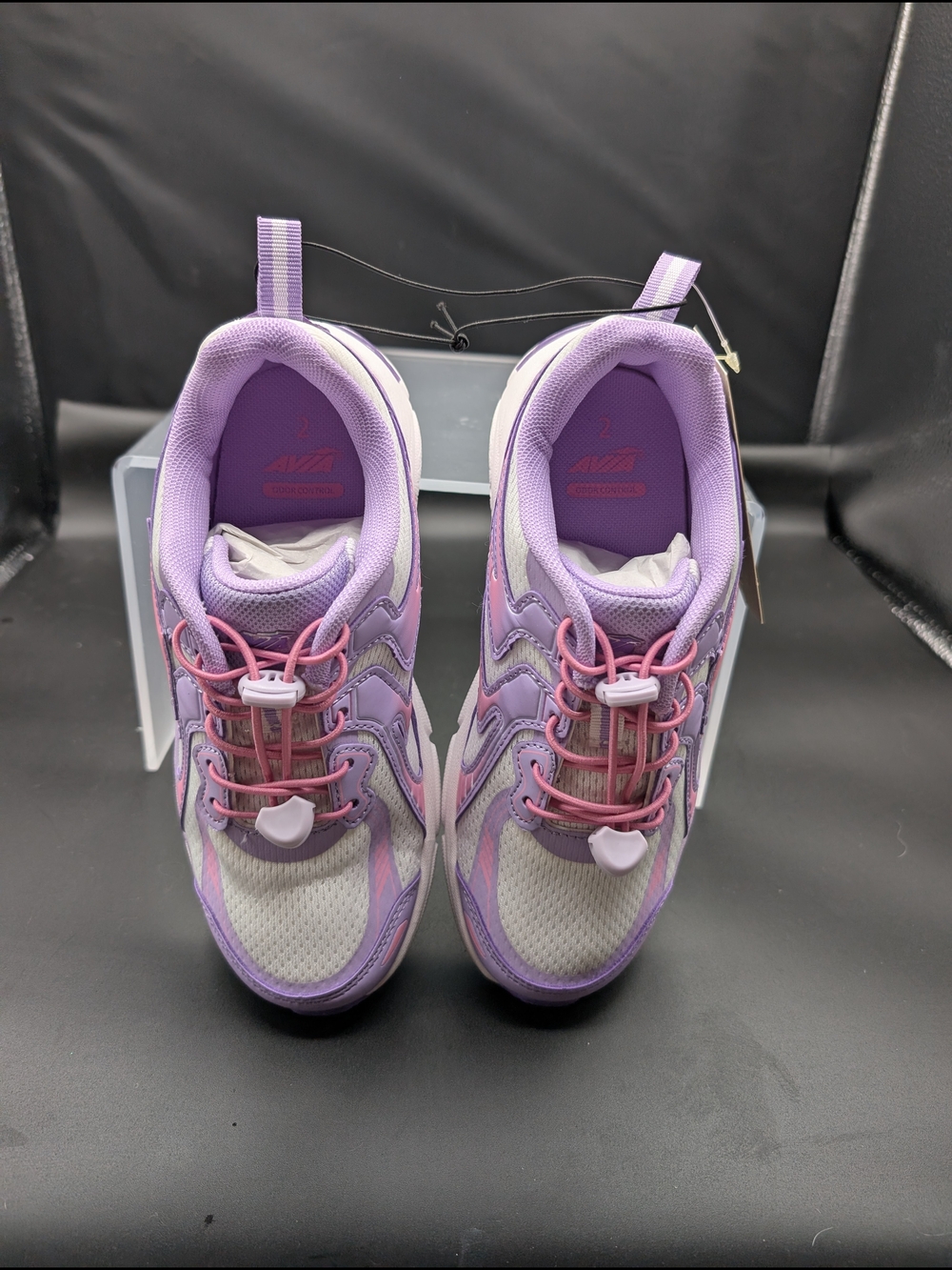 Avia Kids Lavender and Pink Lace-Free Athletic Sneakers